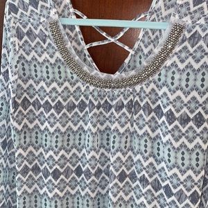 Maurice’s long sleeve blouse with rhinestones. Size large.